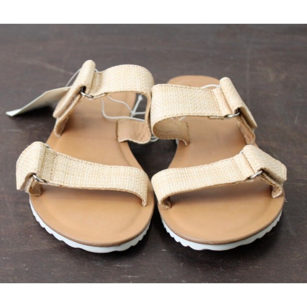 A New Day Women's Natural Illiana Slip On Sandals Size 6.5 Tan Straw